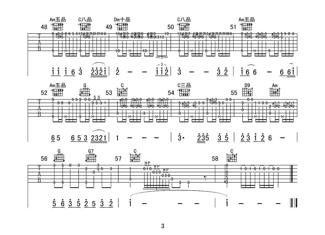 《迟来的爱吉他谱》李茂山_C调六线谱_网络转载制谱