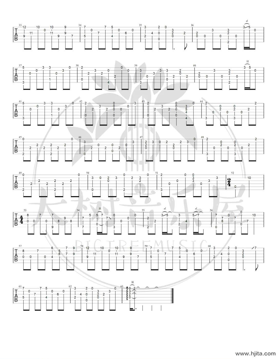 押尾桑《风之诗》吉他谱_《风之诗》指弹六线谱(附演示教学)