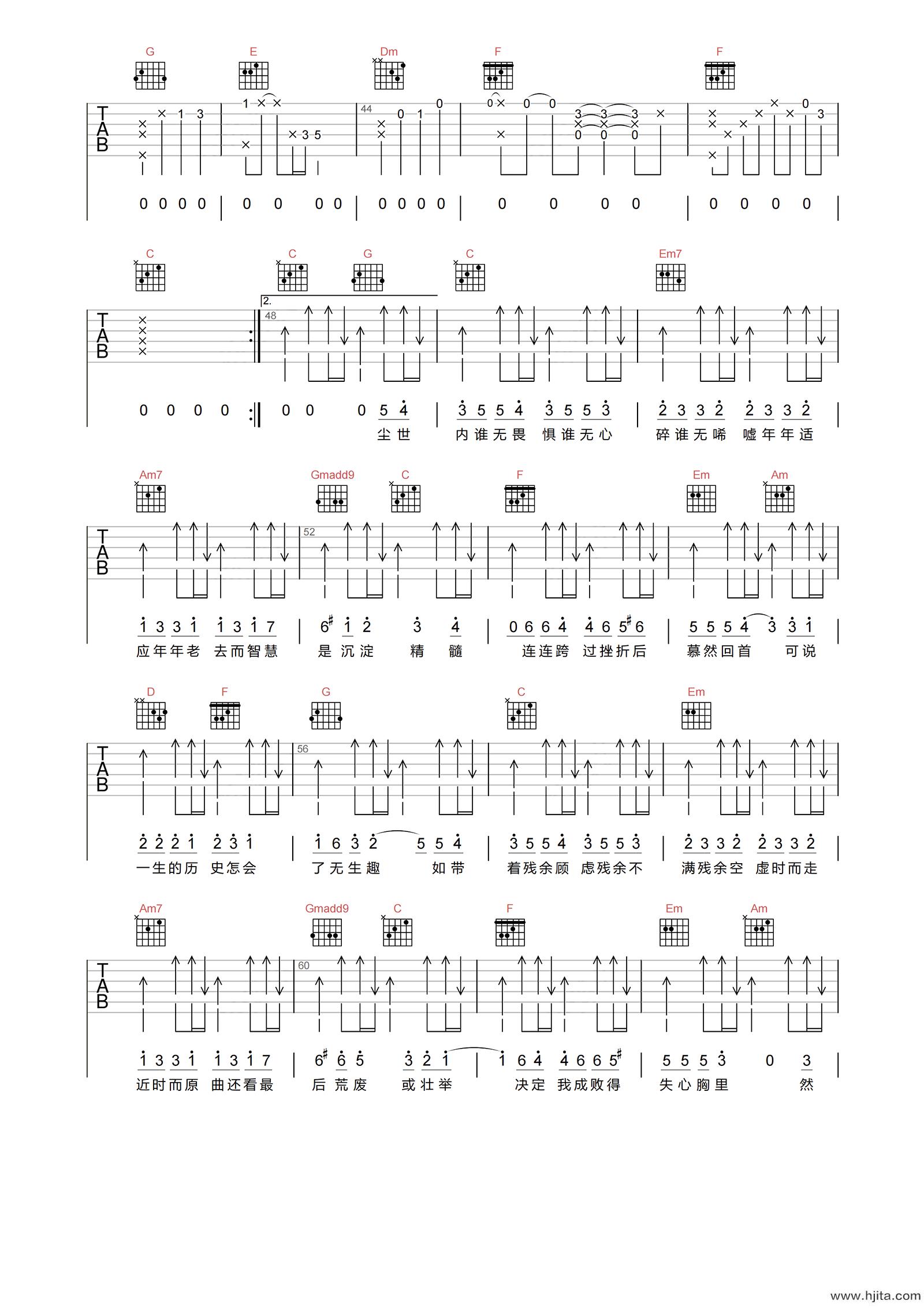 郑秀文《我们都是这样长大的》吉他谱-C调吉他弹唱谱