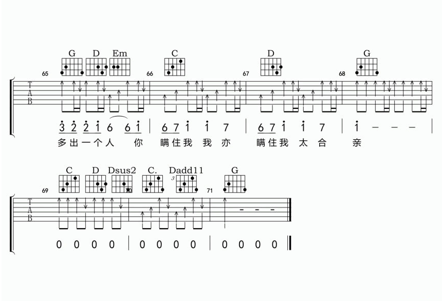 《你瞒我瞒吉他谱》陈柏宇_G调原版图谱_网络转载制谱