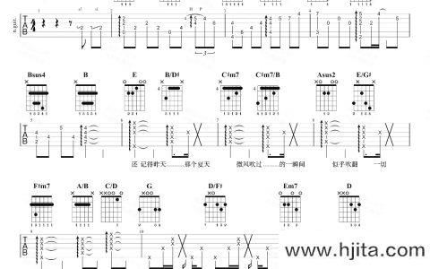被风吹过的夏天吉他谱_E转G调_林俊杰/金沙_吉他弹唱演示