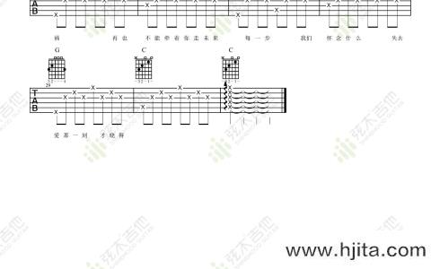 《怎么了》吉他谱_C调简单版六线谱_怎么了吉他弹唱谱_周兴哲