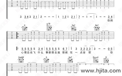 《当你孤单你会想起谁》吉他谱_G调原版六线谱_吉他弹唱谱_张栋梁