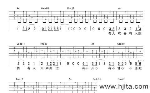 《不要停止我的音乐》吉他谱_C调原版弹唱谱_高清六线谱_痛仰乐队