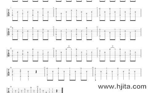 欢乐颂吉他谱_吉他独奏指弹谱_《欢乐颂》指弹演示视频