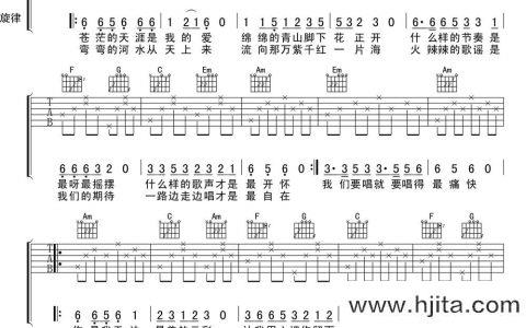 《最炫民族风》吉他谱_C调简单版六线谱_弹唱图片谱_凤凰传奇