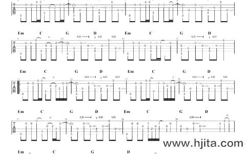 《平凡之路》指弹吉他谱_G调演奏视频教学_朴树
