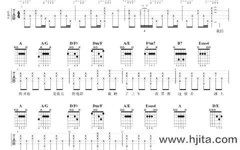 《最长的电影》吉他谱_A调高清图片谱_周杰伦