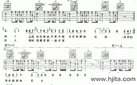 任贤齐《本来也可以》吉他谱_A转C调吉他弹唱谱