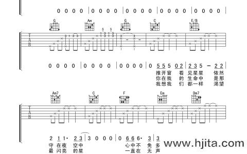 张杰《我们都一样》吉他谱
