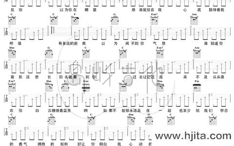 心动吉他谱_陈洁仪_《心动》C调简易版六线谱【附教学】