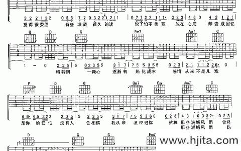 24楼吉他谱_刘若英_《24楼》G调弹唱六线谱