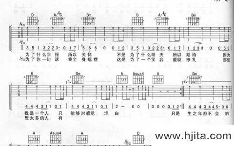 谢霆锋《因为爱所以爱》吉他谱_D调吉他弹唱谱