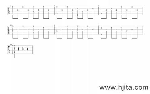 小星星指弹吉他谱_儿歌_《小星星》C调版独奏谱【附演示】