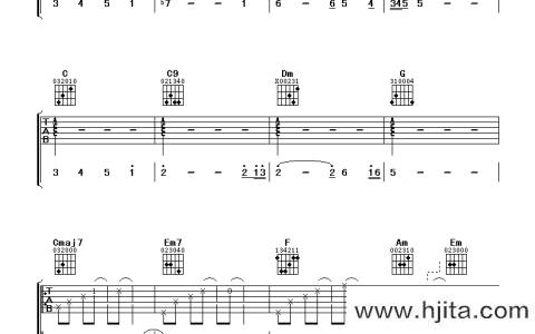 西界吉他谱_林俊杰_《西界》C调吉他弹唱谱_六线谱