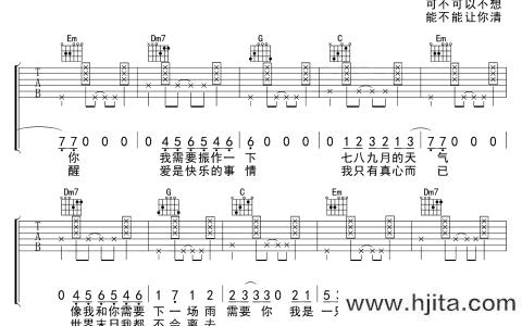 任贤齐/落日飞车《我是一只鱼》吉他谱_C调原版吉他谱