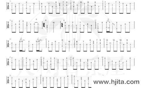 押尾桑《风之诗》吉他谱_《风之诗》指弹六线谱(附演示教学)