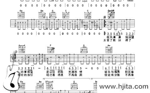 张国荣《沉默是金》吉他谱_C调中级版吉他谱【演示教学】