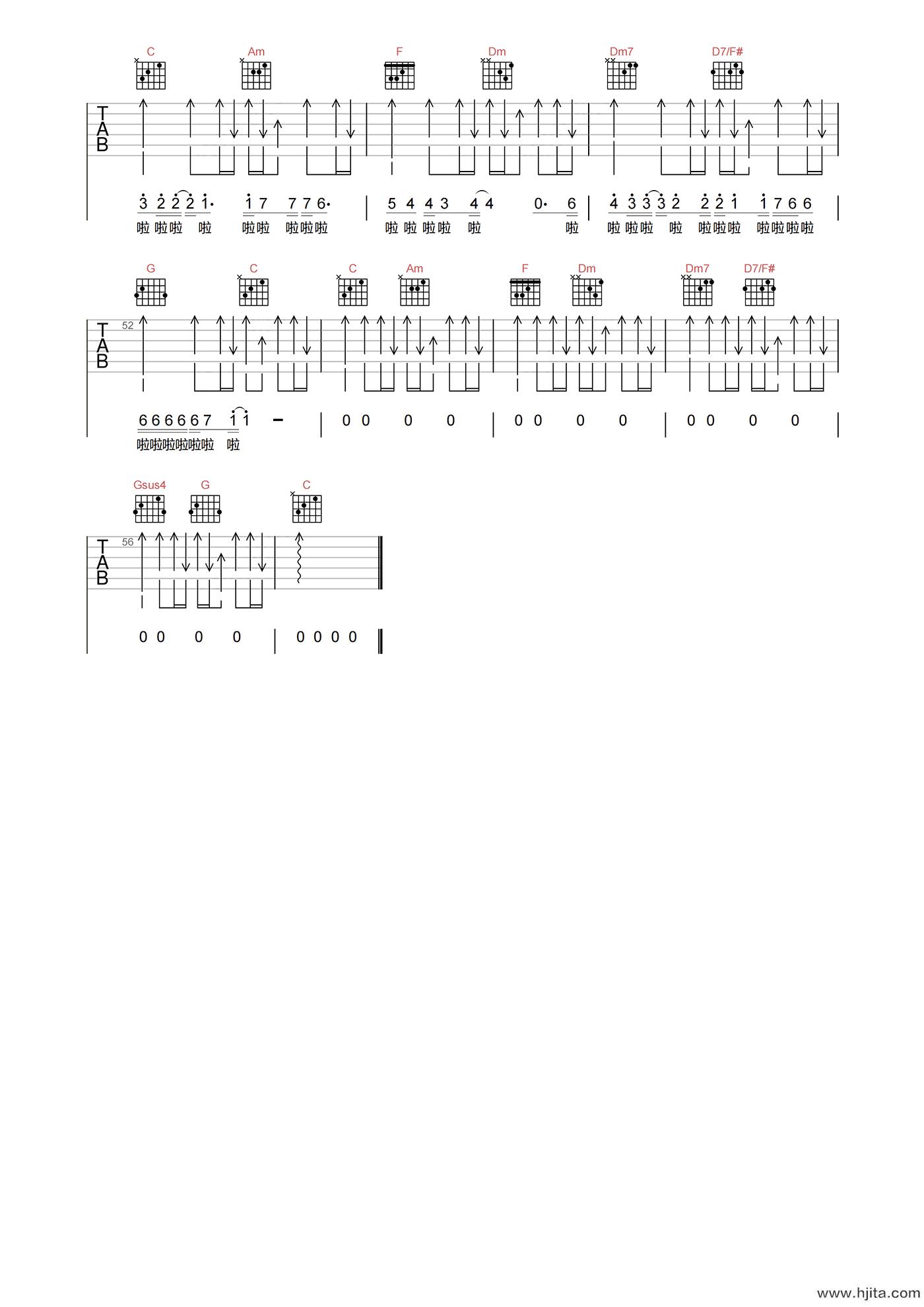 罗大佑《野百合也有春天》吉他谱-C调高清弹唱六线谱